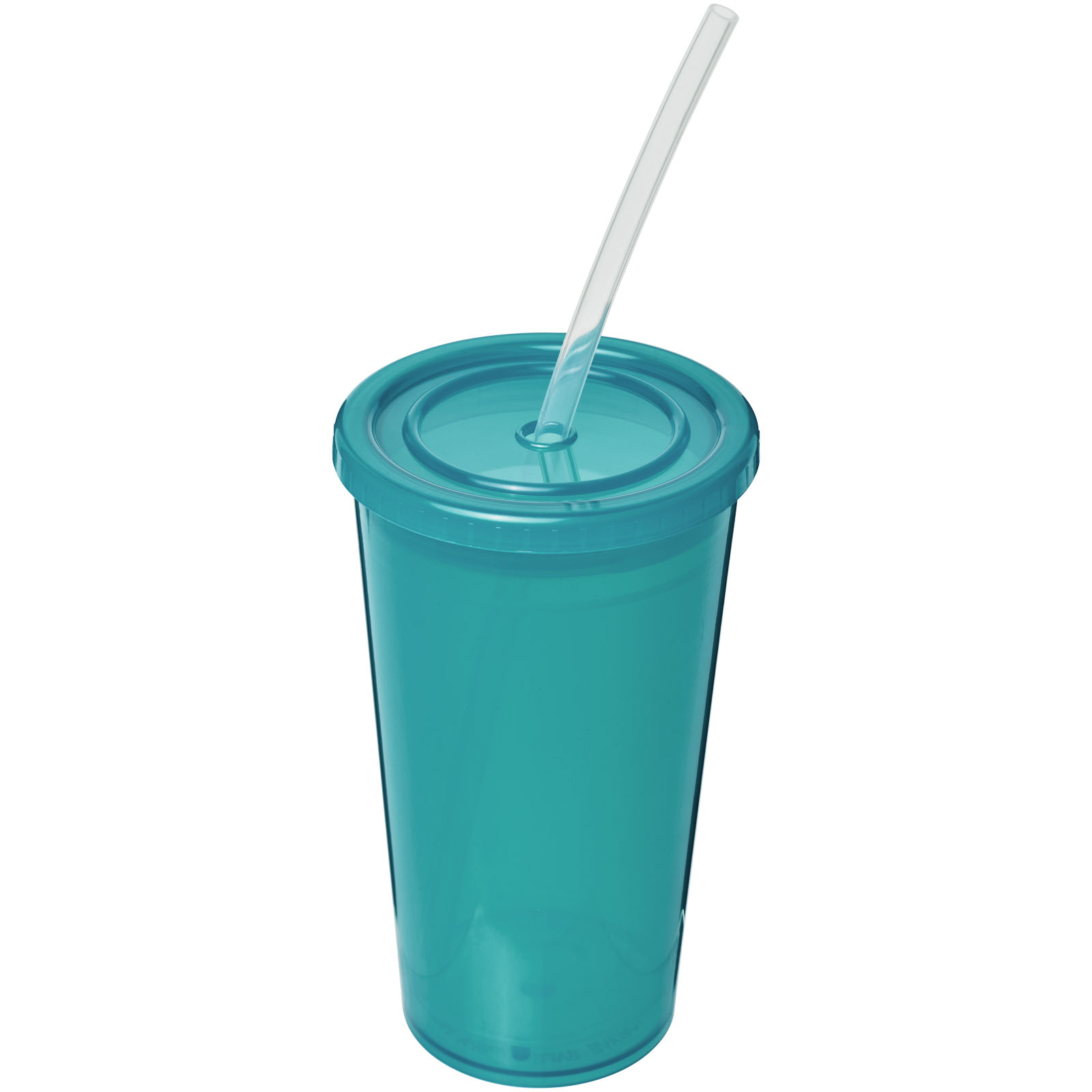Plastic cup ABED with straw, 350 ml