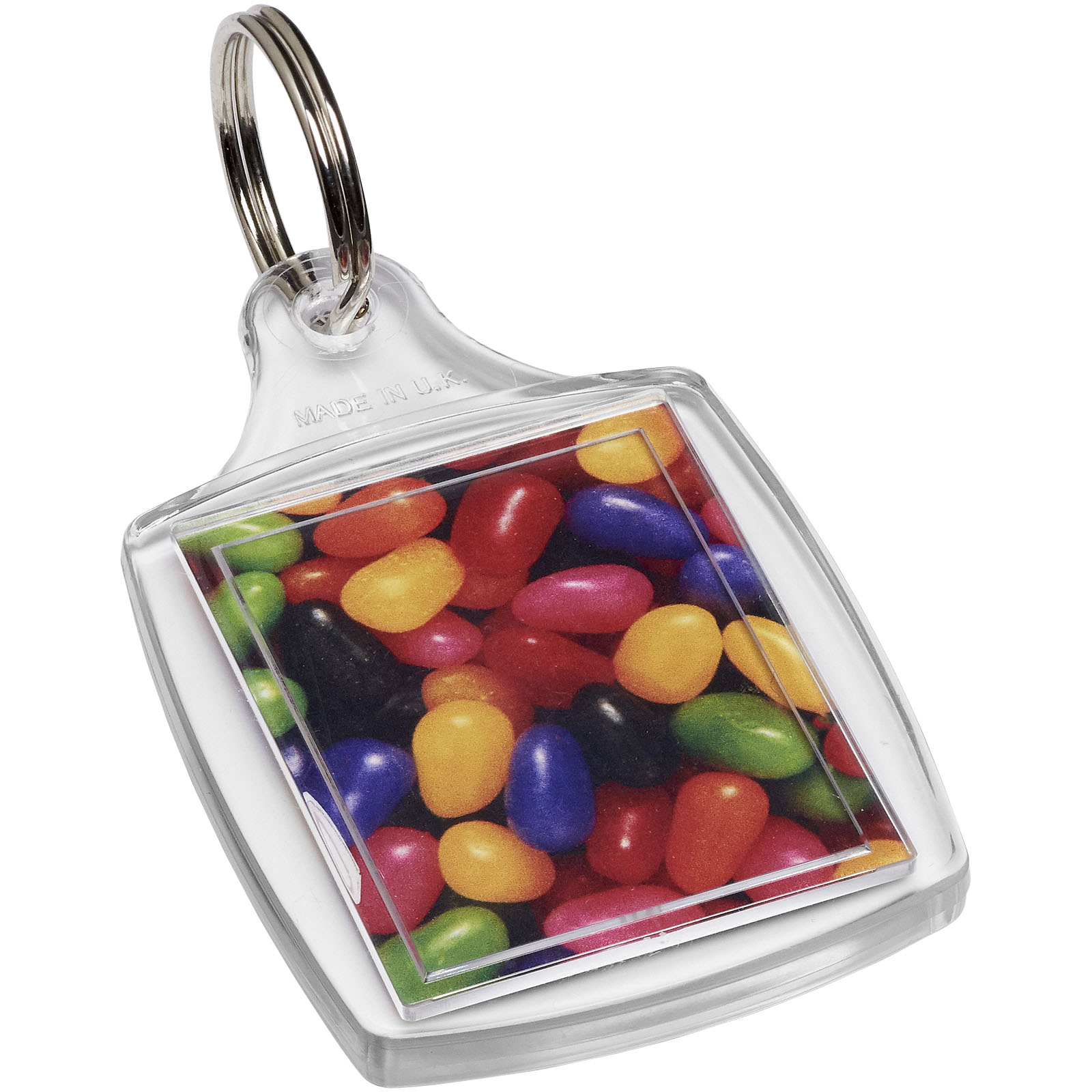 Plastic pendant ORRIS with key ring - transparent clear