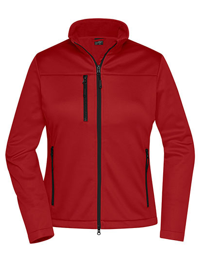 Dámská bunda James & Nicholson Softshell Jacket, Red Dámská bunda James & Nicholson Softshell Jacket, Red