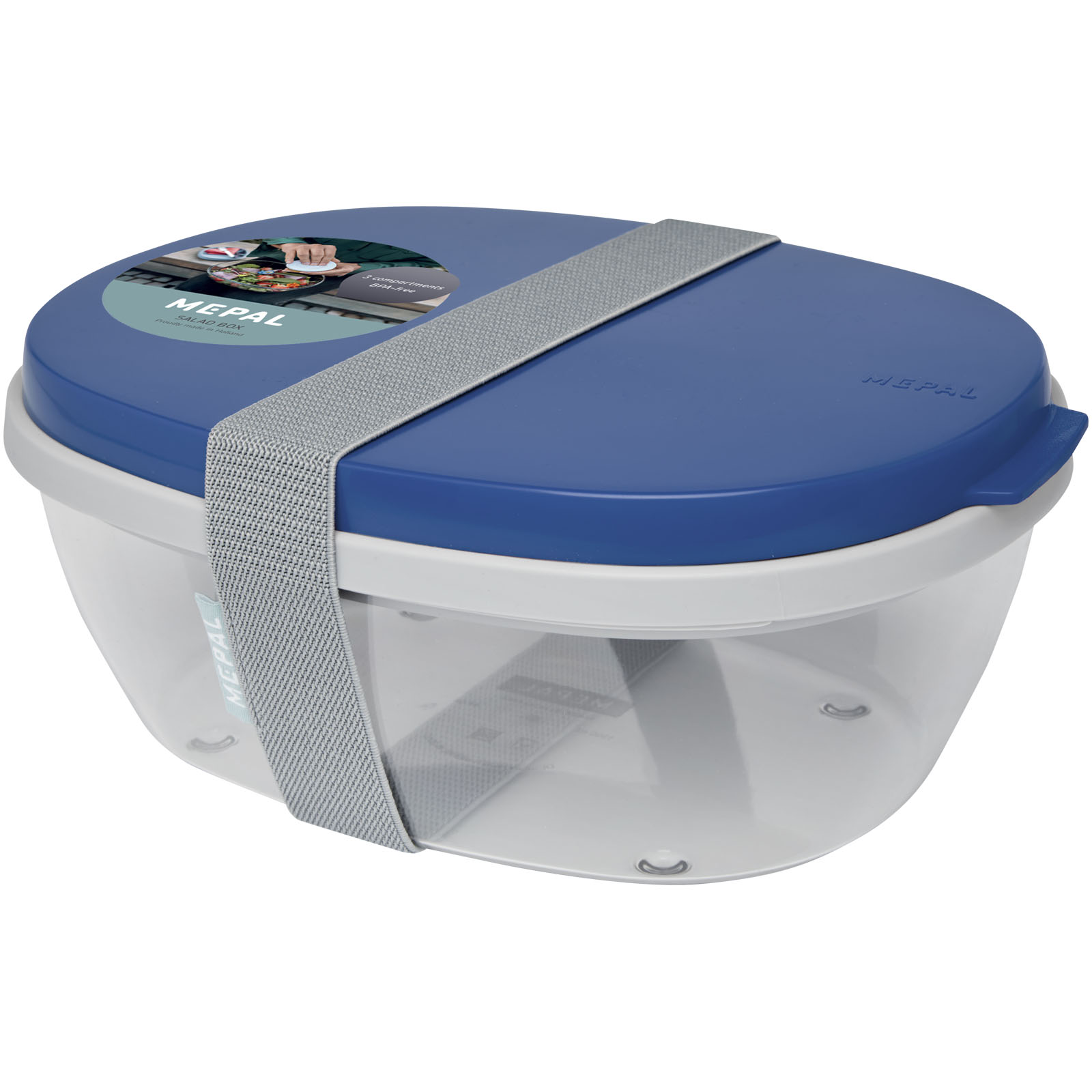 Plastic lunch box for salad SIBLEY, 1300 ml