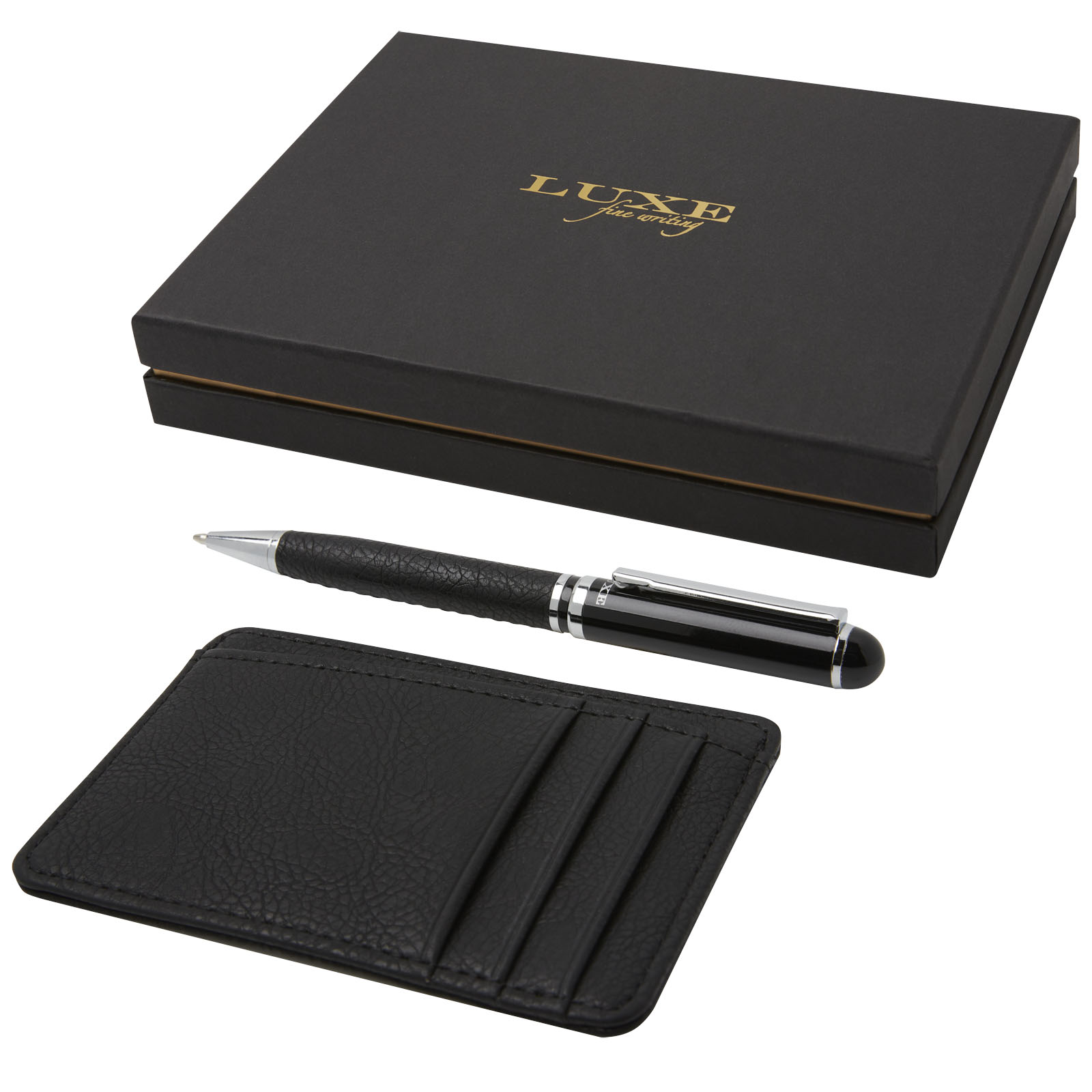 Gift Set of ballpoint pen and wallet WRIGGLES - solid black