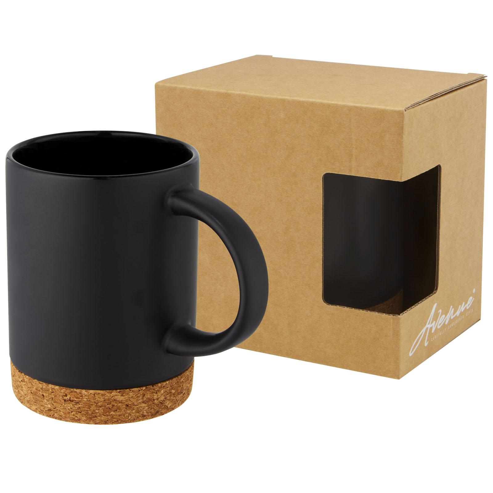 Ceramic mug PHYMA with cork base, 425 ml