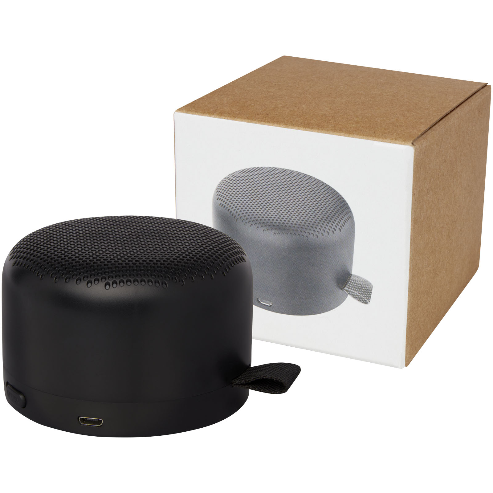 Plastic wireless speaker DABLAC made of recycled plastic, 5 W - solid black