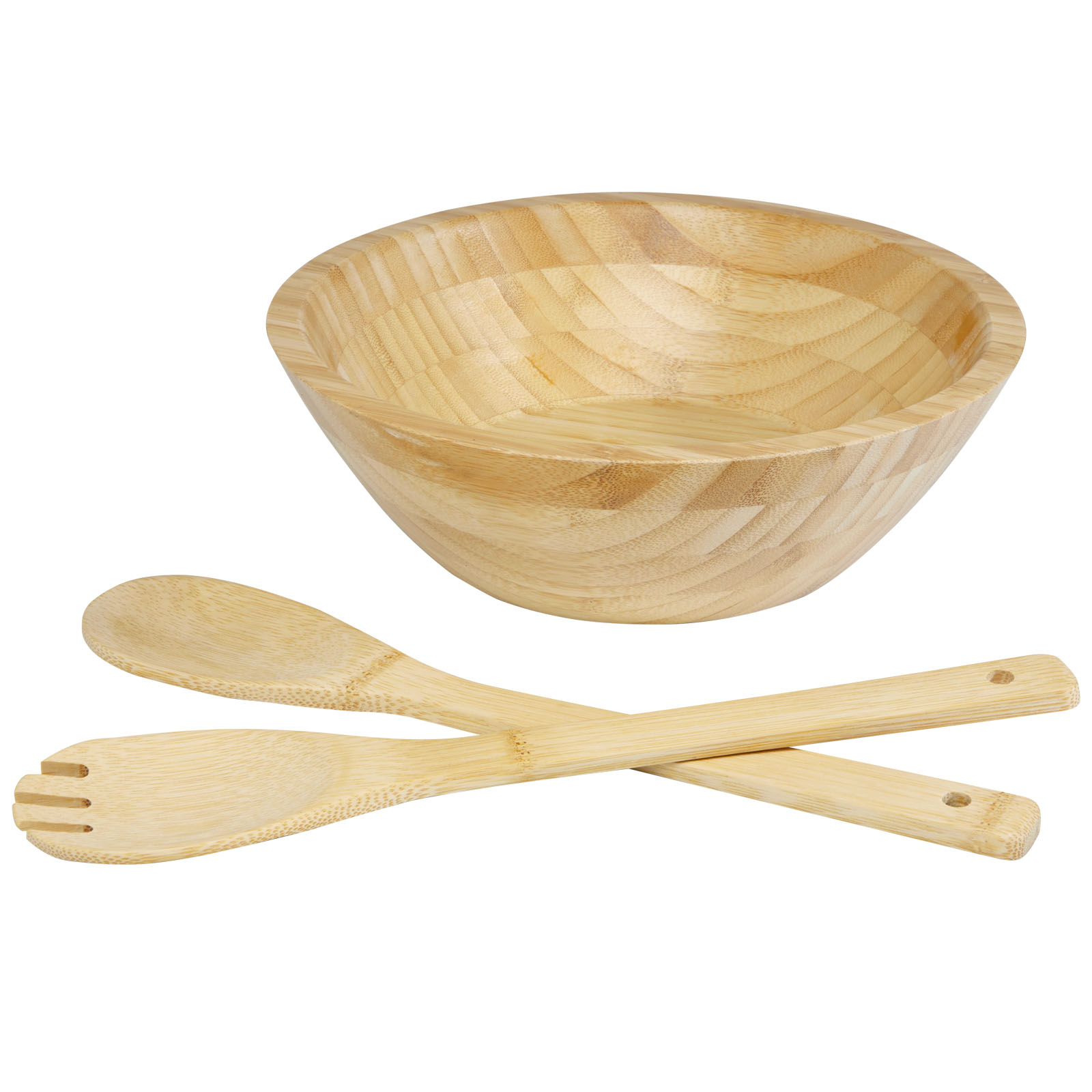 Bamboo salad bowl and utensils JOULE - natural