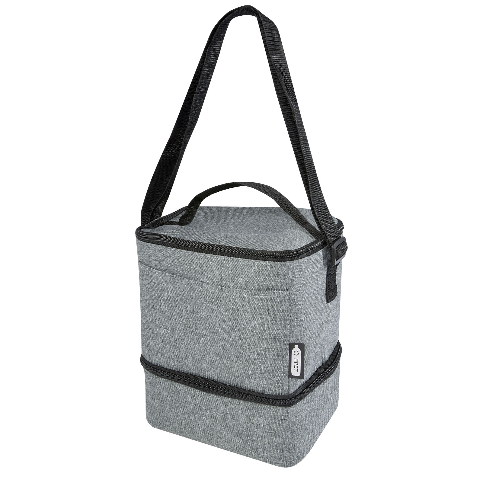 Polyesterová chladicí taška na oběd BAREK z recyklovaného materiálu - heather grey