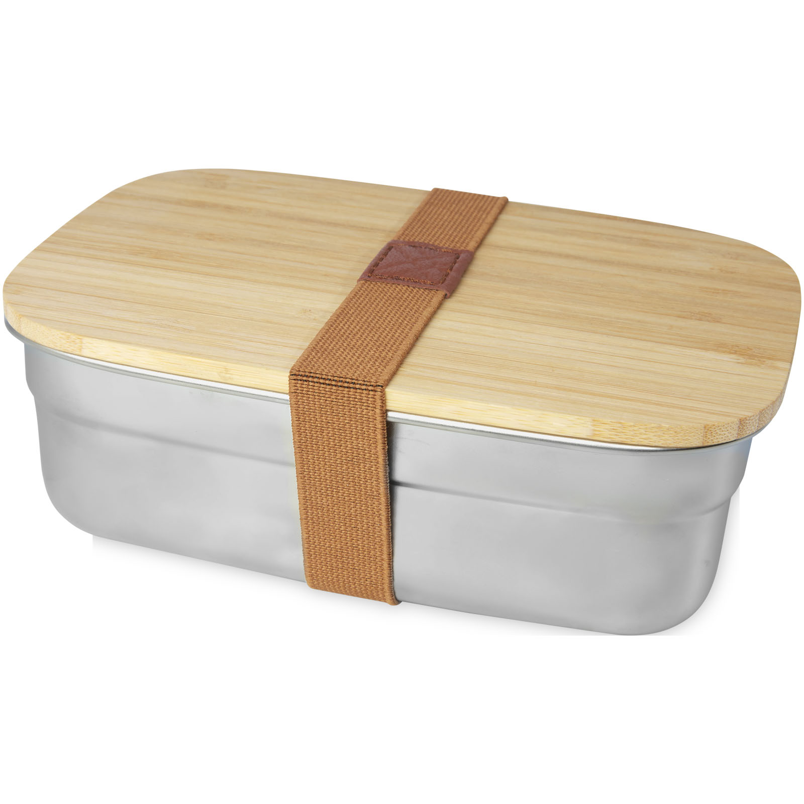 Metal lunch box DEPT with bamboo lid, 700 ml - natural / silver