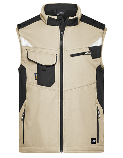 Men's James & Nicholson Workwear Softshell Vest - STRONG