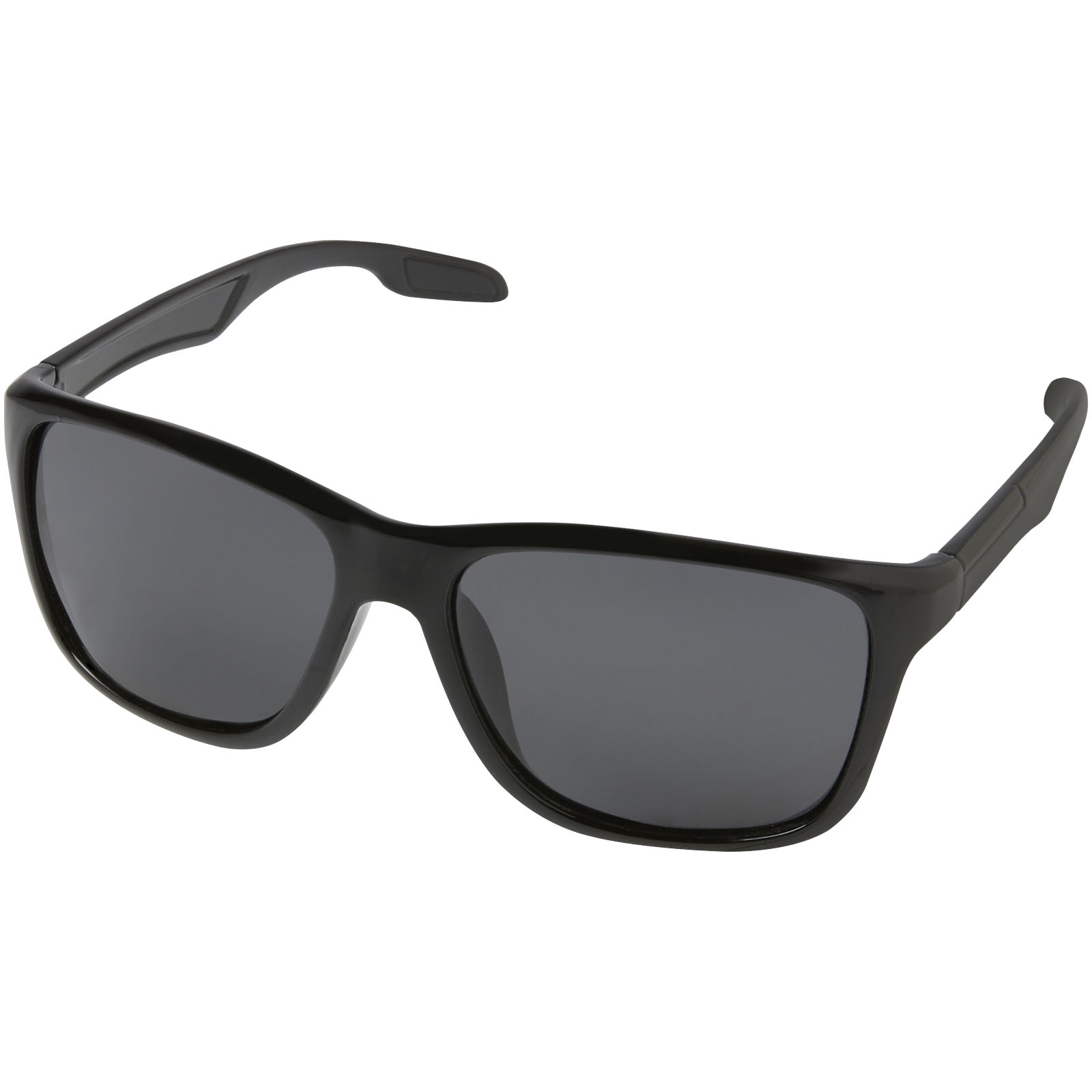 Plastové sportovní sluneční brýle BASER v pouzdru z recyklovaného PET - solid black