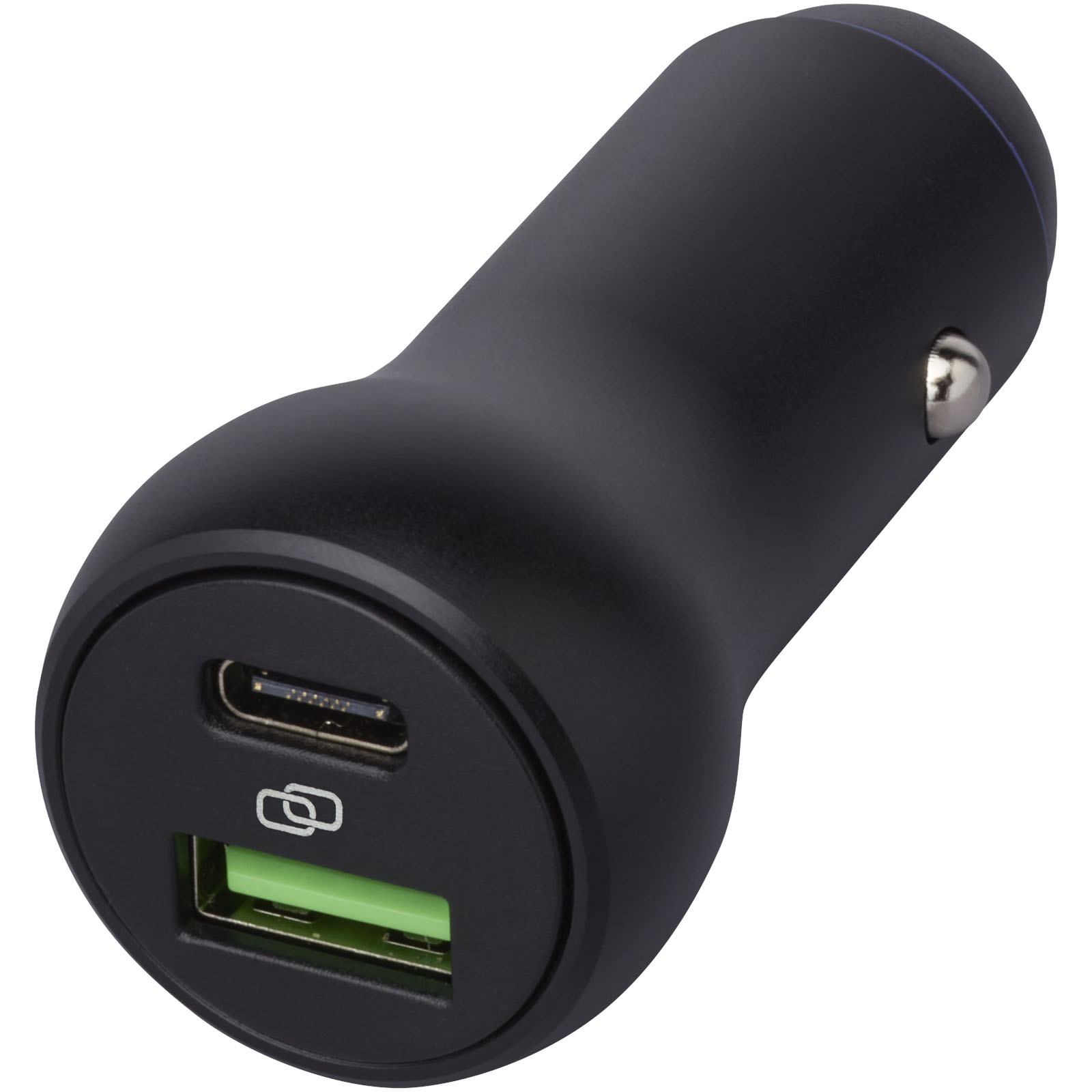 Fast dual car charger FOSSA, 55 W - solid black