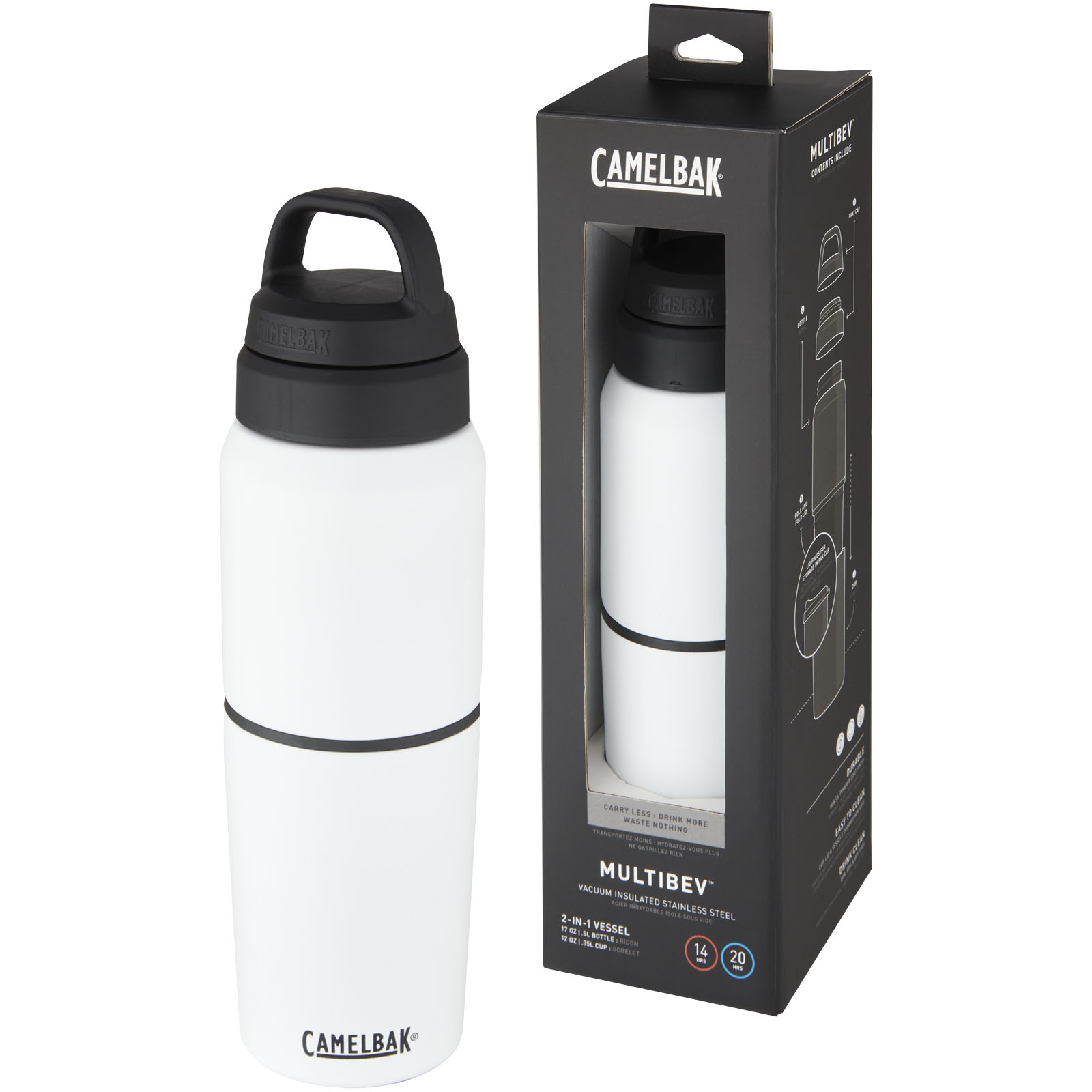 Stainless steel bottle DUEN with vacuum insulation and cup, 500 ml