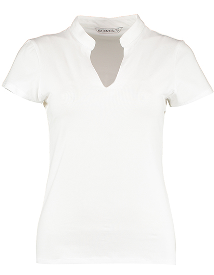 Dámské tričko s krátkým rukávem Kustom Kit Women`s Regular Fit Mandarin Collar Top