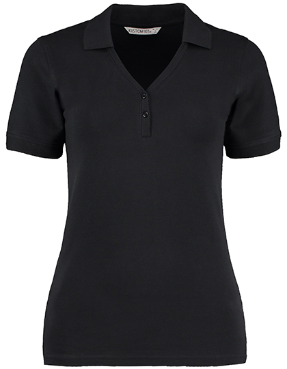 Short Sleeve Polos Kustom Kit Regular Fit Comfortec® V Neck Polo