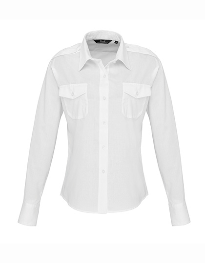 Dámská košile s dlouhým rukávem Premier Workwear Women´s Long Sleeve Pilot Shirt White Dámská košile s dlouhým rukávem Premier Workwear Women´s Long Sleeve Pilot Shirt White