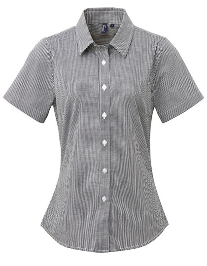 Dámská košile s krátkým rukávem Premier Workwear Women´s Microcheck (Gingham) Short Sleeve Cotton Shirt