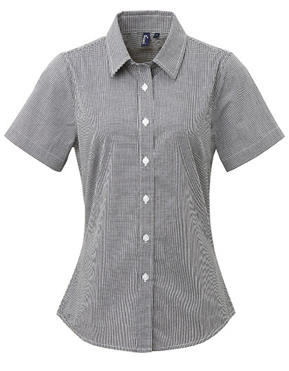 Dámská košile s krátkým rukávem Premier Workwear Women´s Microcheck (Gingham) Short Sleeve Cotton Shirt Dámská košile s krátkým rukávem Premier Workwear Women´s Microcheck (Gingham) Short Sleeve Cotton Shirt