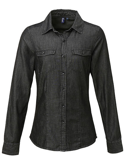 Women's Long Sleeve Shirt Premier Workwear Women´s Jeans Stitch Denim Shirt
