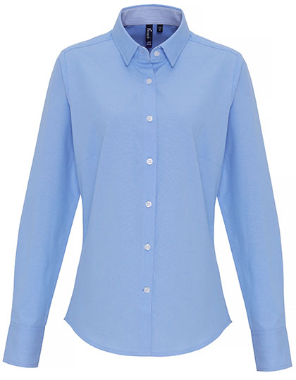 Women's Long Sleeve Shirt Premier Workwear Women´s Cotton Rich Oxford Stripes Shirt