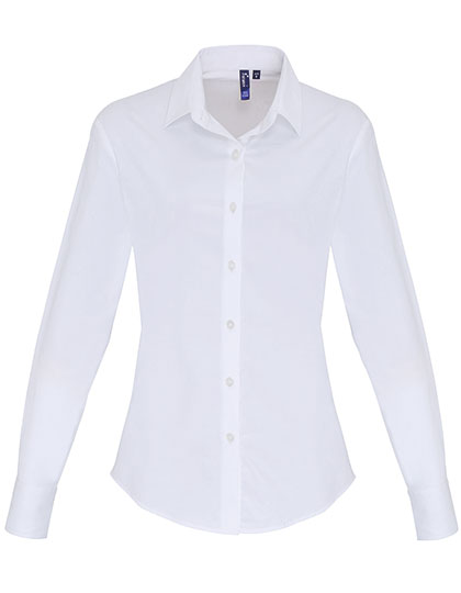 Women's Long Sleeve Shirt Premier Workwear Women´s Stretch Fit Poplin Long Sleeve Cotton Shirt