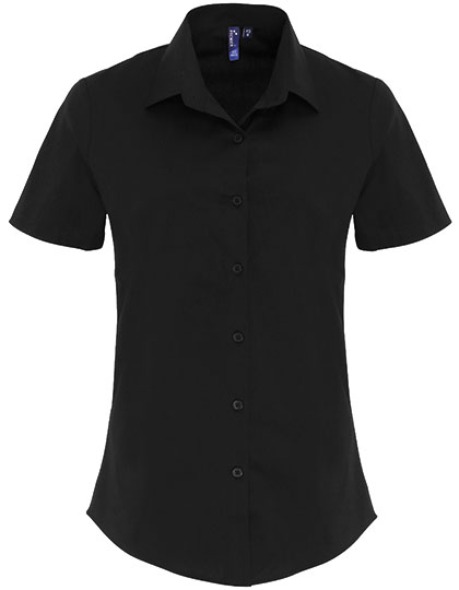 Women's Short Sleeve Shirt Premier Workwear Women´s Stretch Fit Poplin Short Sleeve Cotton Shirt