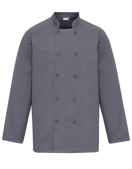 Kuchařský rondon Premier Workwear Long Sleeve Chef´s Jacket Steel