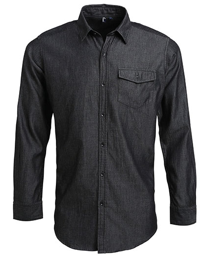 Pánská košile s dlouhým rukávem Premier Workwear Men´s Jeans Stitch Denim Shirt