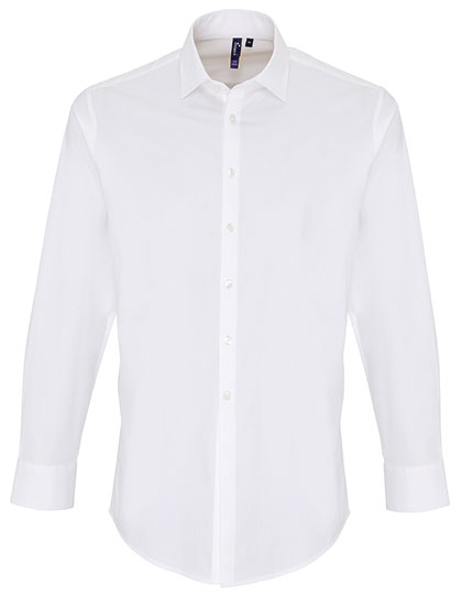 Pánská košile s dlouhým rukávem Premier Workwear Men´s Stretch Fit Poplin Long Sleeve Cotton Shirt