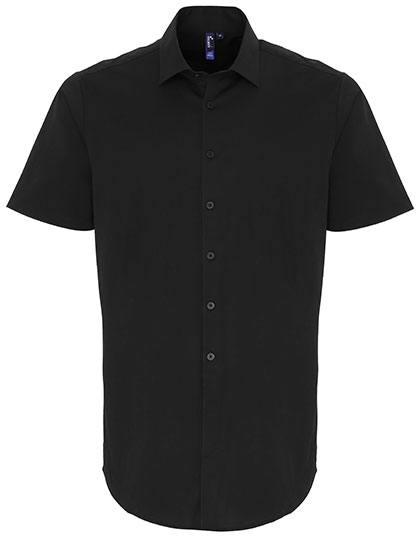 Pánská košile s krátkým rukávem Premier Workwear Men´s Stretch Fit Poplin Short Sleeve Cotton Shirt