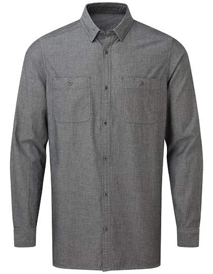 Pánská košile s dlouhým rukávem Premier Workwear Men´s Organic Chambray Fairtrade Long Sleeve Shirt