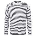 Pánské tričko s dlouhým rukávem SF Men Unisex Long Sleeved Striped T White, Oxford Navy