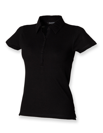 Women's Short Sleeve Polo SF Women Women´s Short Sleeved Stretch Polo Black