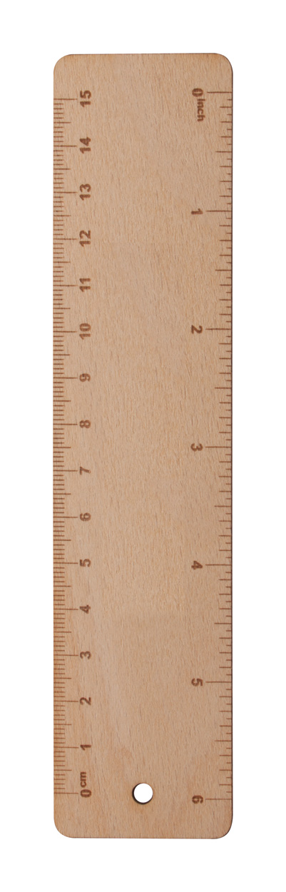 Dřevěné pravítko SIMLER, 15 cm - přírodní