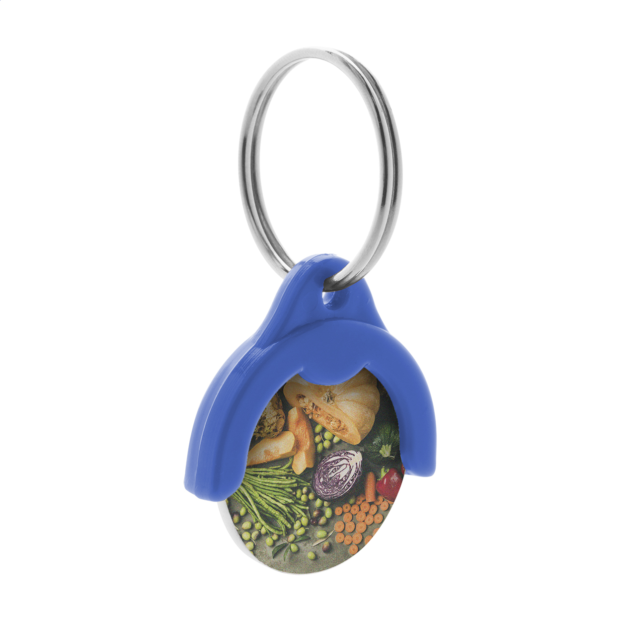 Plastový přívěsek na klíče TOKEN s žetonem do nákupních košíků