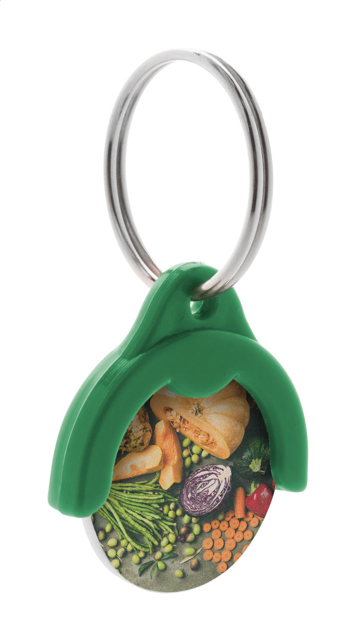 Plastový přívěsek na klíče TOKEN s žetonem do nákupních košíků