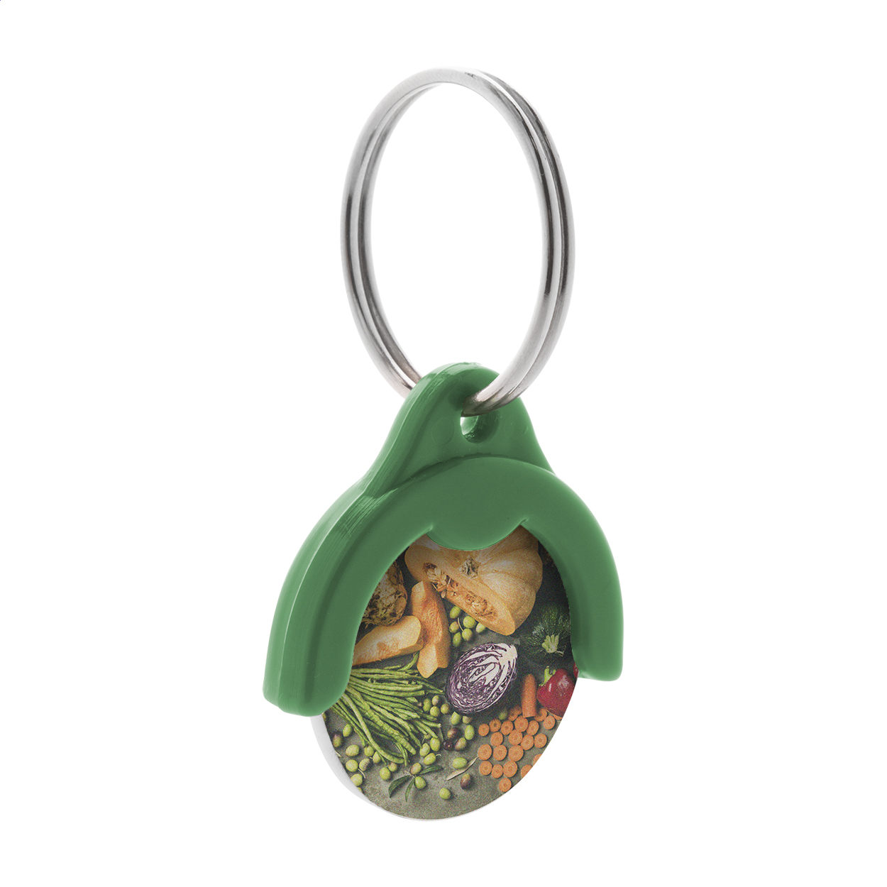 Plastový přívěsek na klíče TOKEN s žetonem do nákupních košíků