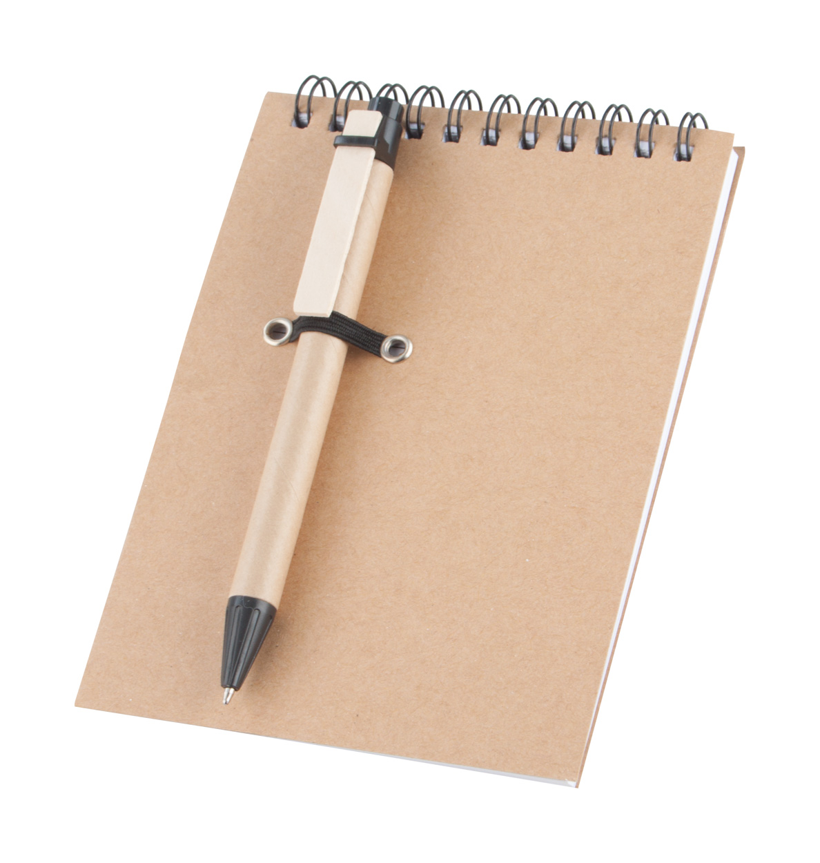 Lined notepad CONCERN with ballpoint pen - natural / black