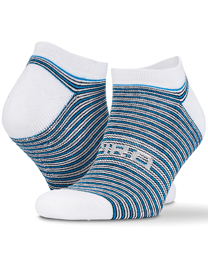Socks SPIRO 3-Pack Mixed Stripe Coolmax Sneaker Socks White, Grey, Blue