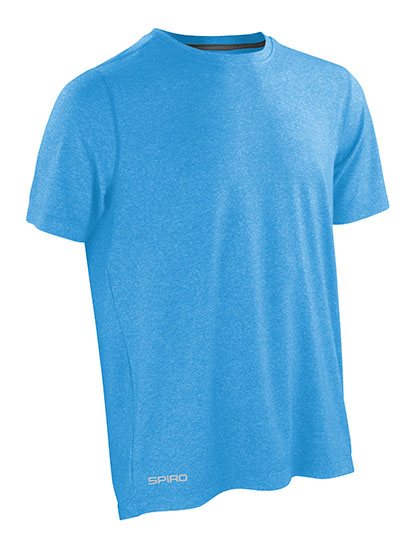 Pánské tričko s krátkým rukávem SPIRO Men´s Fitness Shiny Marl T-Shirt Ocean Blue, Phantom Grey S