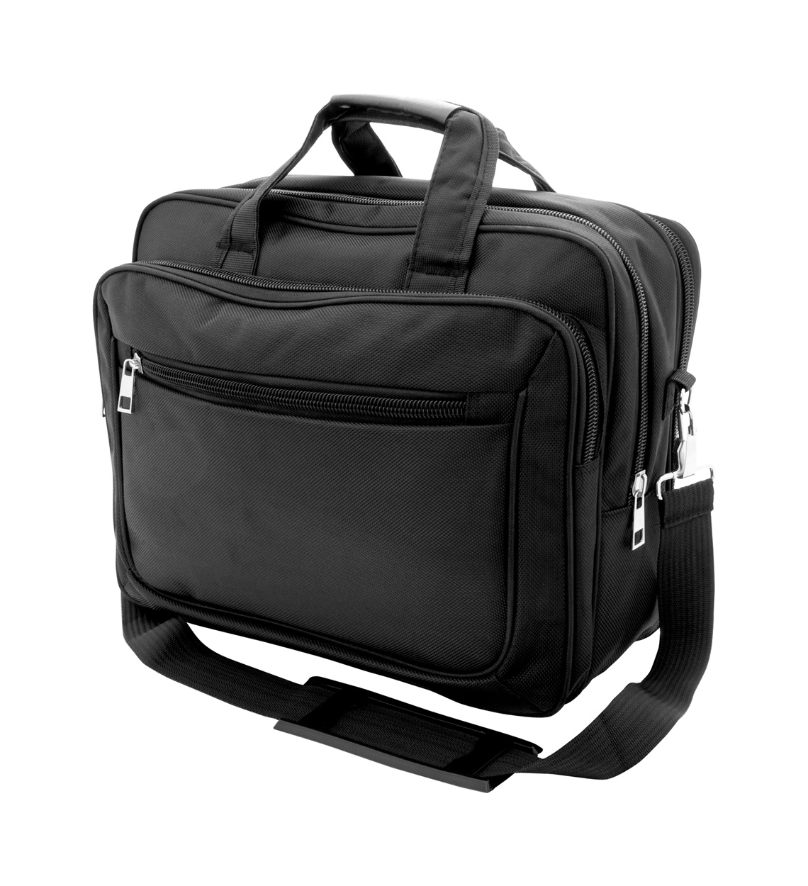 Polyester document bag SEKTOR with laptop space - black