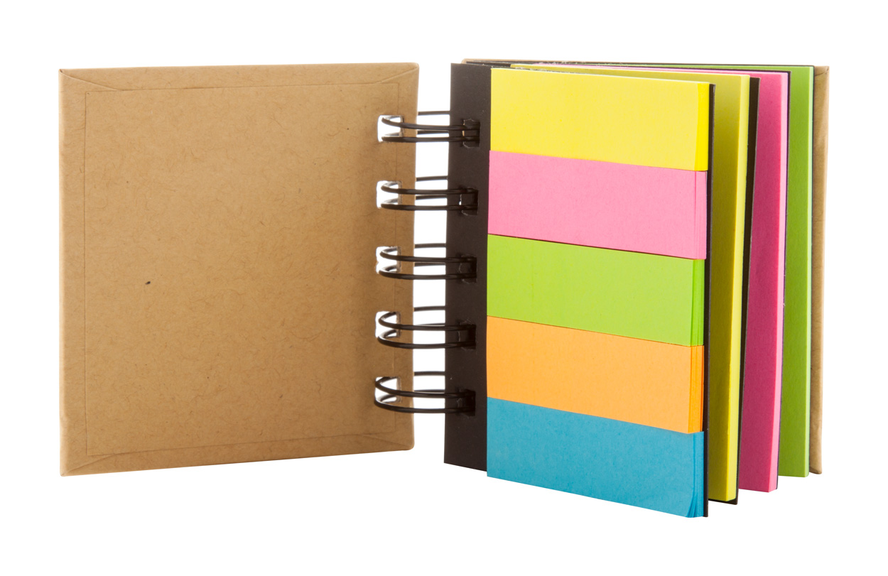 Colored note cards LASKA in recycled paper pad - natural