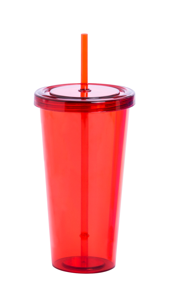 Plastic cup with straw TRINOX, 750 ml