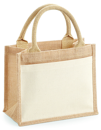 Taška Westford Mill Cotton Pocket Jute Gift Bag Natural 26 x 22 x 14 cm