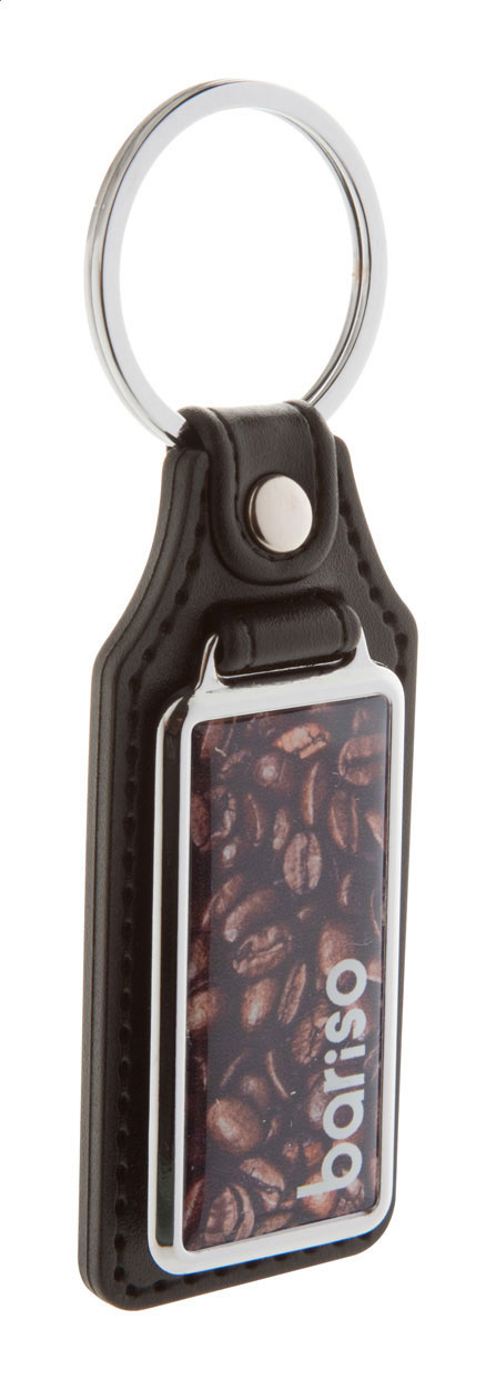 Koženkový přívěsek na klíče TICKET - černá