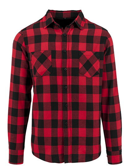 Košile s dlouhým rukávem Build Your Brand Checked Flannel Shirt Košile s dlouhým rukávem Build Your Brand Checked Flannel Shirt