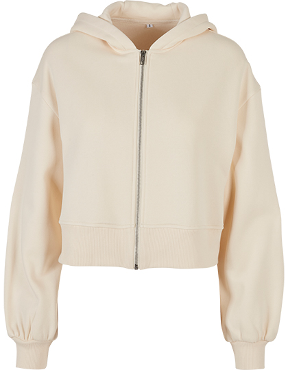 Classic Women's Sweatshirt Build Your Brand Ladies Short Oversized Zip Jacket