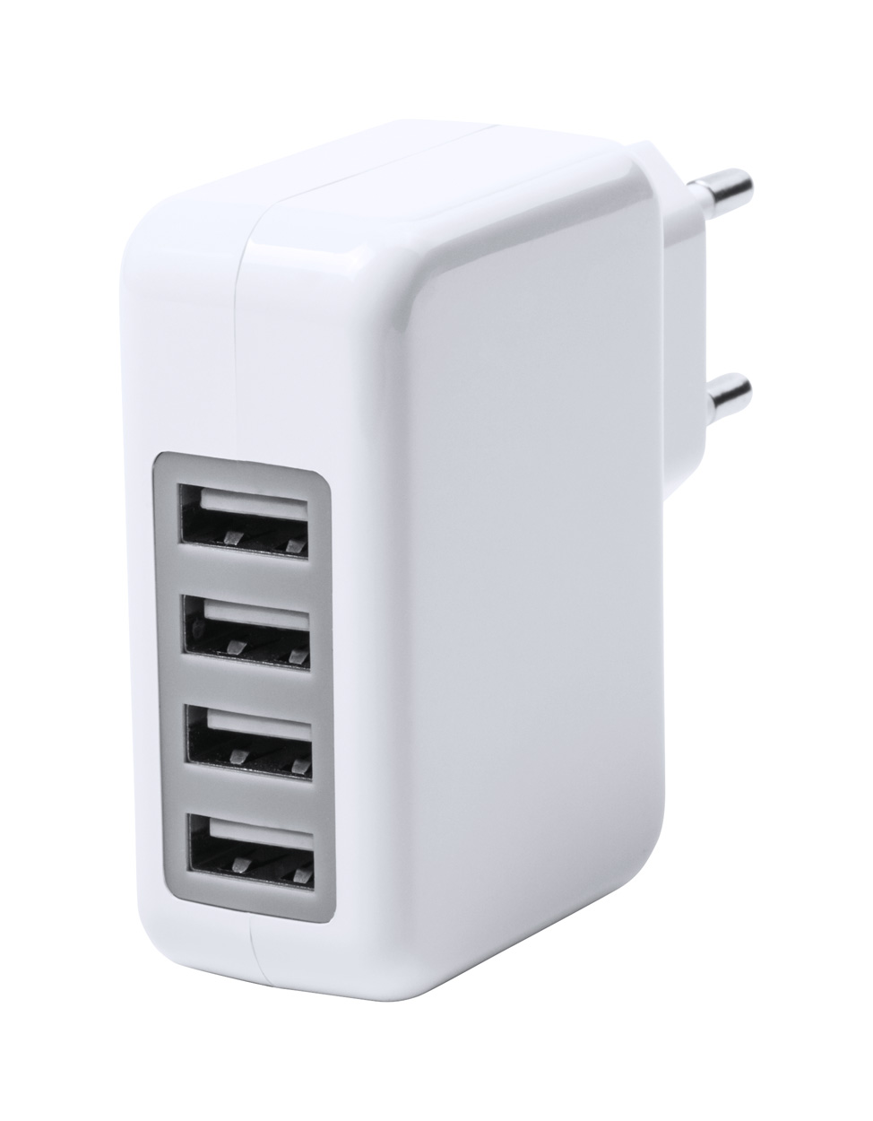 Plastic USB charger to the socket GREGOR II - white / grey