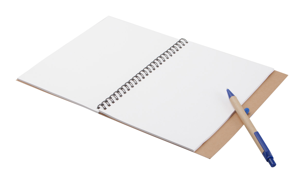 Blok A5 s perem - Platanus - Modrá, Přírodní Blok A5 s perem - Platanus - Modrá, Přírodní