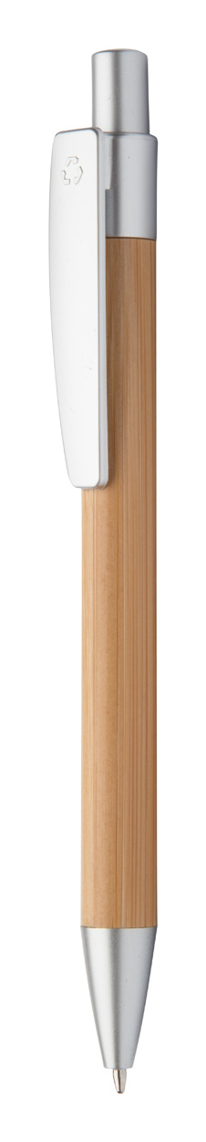 Bambusové kuličkové pero ETHIC - přírodní / stříbrná