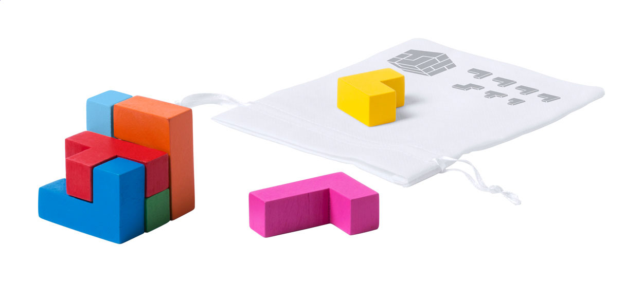 Dřevěný hlavolam JETEX - vícebarevná