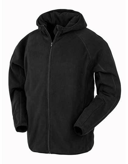 Bunda Result Genuine Recycled Recycled Hooded Microfleece Jacket Black