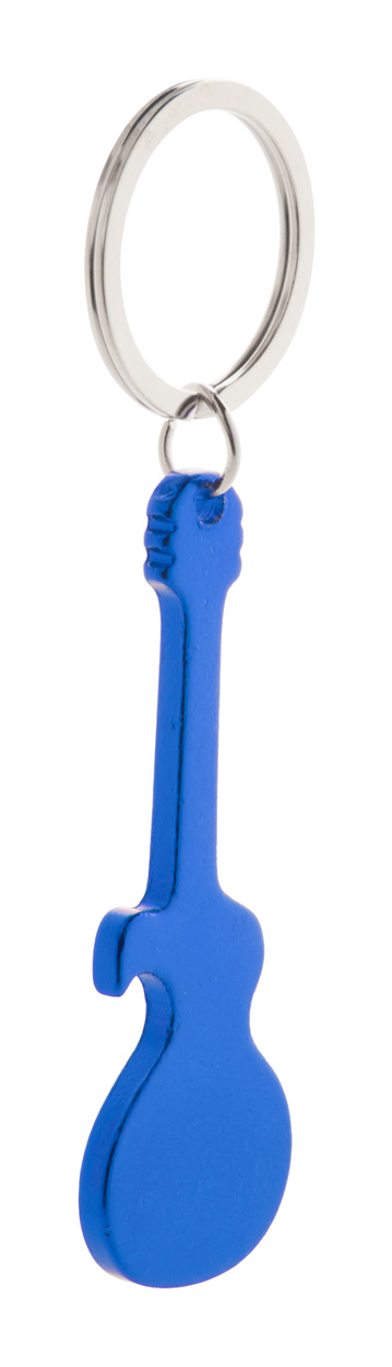 Kovový přívěsek na klíče SINGE ve tvaru kytary s otvírákem lahví